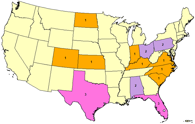 Lightning Fatalities By State, 2019