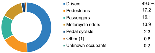 Motor Vehicle Deaths By Activity Of Person Killed, 2019