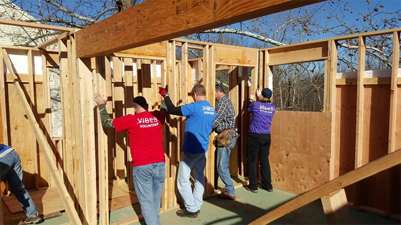 Glastonbury, Connecticut, Selective employees helped build a home with the local Habitat for Humanity organization.