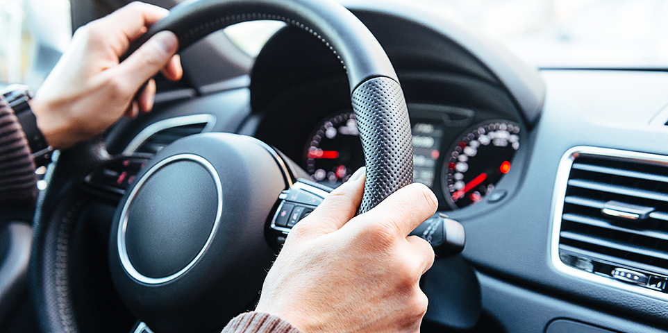 Hands on steering wheel